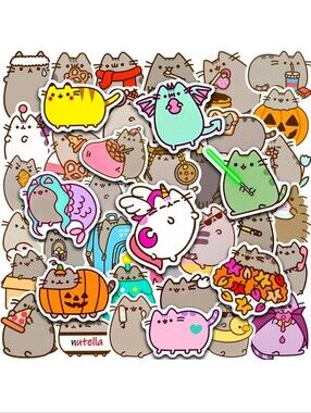 Pusheen Cat Sticker Pack - Assorted Color Cute Cat Designs